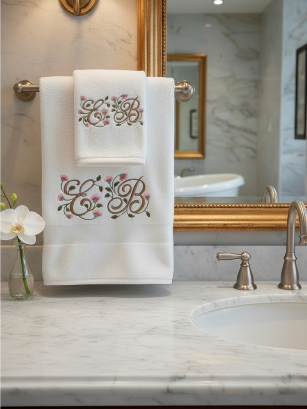Personalized Embroidered Luxurious Bath Towel set 2 Monogrammed New